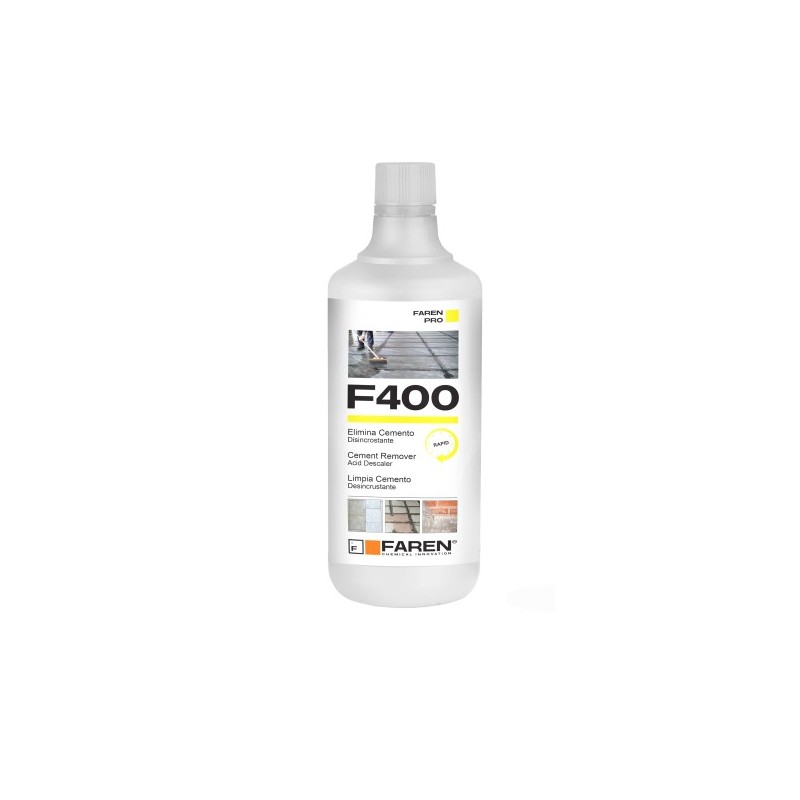 Faren - F400 - Disincrostante Concentrato Elimina Cemento, Malta, Calcare - 1lt