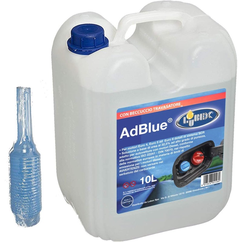 AD-BLUE IN TANICA DA 10 LT LUBEX / AREXONS LUBEX 86B21513 con imbuto a becco AD-BLUE IN TANICA DA 10 LT LUBEX / AREXONS LUBEX 86B21513 con imbuto a becco
