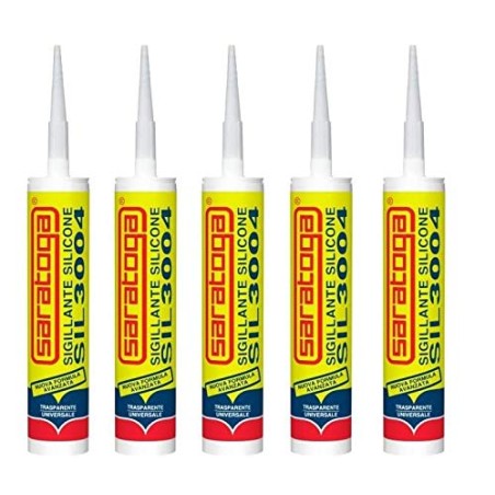 Saratoga SIL 3004 SILICONE  TRASPARENTE da 280 ml  confezione da 5 PZ
