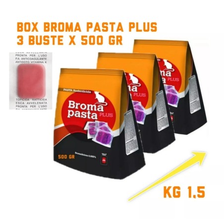 VELENO TOPI RATTI 1,5KG VEBI esca velenosa BROMA PASTA PLUS murin pasta forte