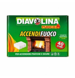 Diavolina - ACCENDIFUOCO, Per Accensioni Pratiche e Sicure - 40 Cubi