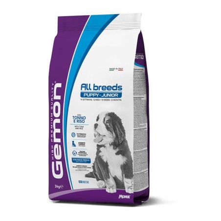 GEMON CANE CROCCHETTA ALL BREEDS PUPPY & JUNIOR TONNO E RISO 3 KG