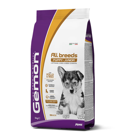 Monge Gemon Medium Puppy e Junior pollo e riso sacchi da 3 kg x cane