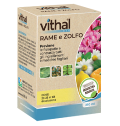 VITHAL Rame e Zolfo Concime Fogliare Liquido a Base di Rame Zolfo e 250 ml