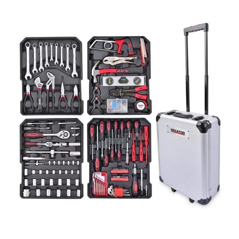 Trolley set attrezzi valigia cassetta porta utensili completa con 253 pezzi Trolley set attrezzi valigia cassetta porta utensili completa con 253 pezzi