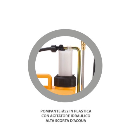 ORIGINALE VOLPI POMPA A ZAINO SPALLA LT 12 VBlack Komfort Plastica Lancia allum