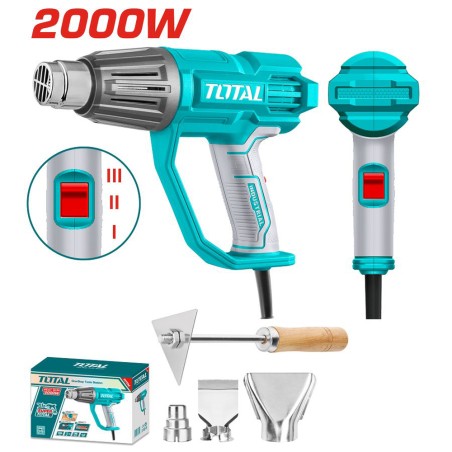 TOTAL PISTOLA TERMICA SVERNICIATORE ARIA CALDA 2000W CON 4 ACCESSORI TOTTB20078