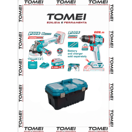 Kit smerigliatrice e Avvitatore Total TAGLI271531E+TIDLI206681 2 batterie