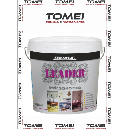 Idropittura Lavabile LEADER Teknica 4-14lt - Traspirante MASCHERANTE Bianca