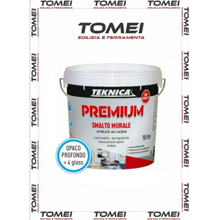 TEKNICA PREMIUM SMALTO MURALE all'Acqua OPACO Bianco Alta Resistenza 0,75-4-10LT