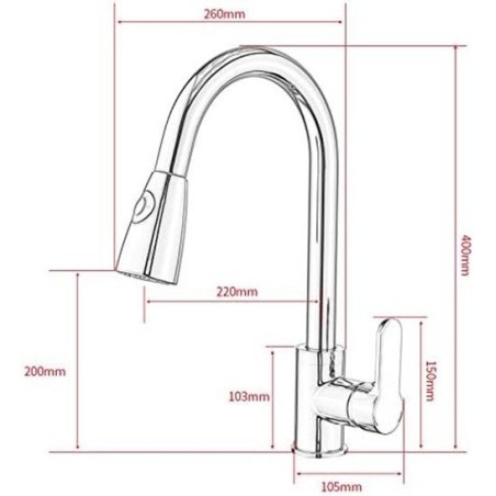 Rubinetto Cilvani Montecarlo con Doccetta estraibile per lavello lavabo cucina