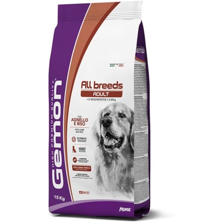 Gemon Medium Adult Crocchette per Cani con Agnello e Riso - 15kg