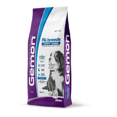 Monge gemon cane puppy tonno e riso 15 kg all breeds crocchette per cuccioli dog