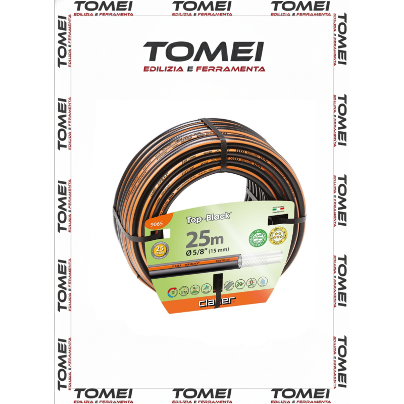 Tubo Irrigazione  Top-Black 5/8" 25 MT Antialghe Rinforzato 9065 CLABER