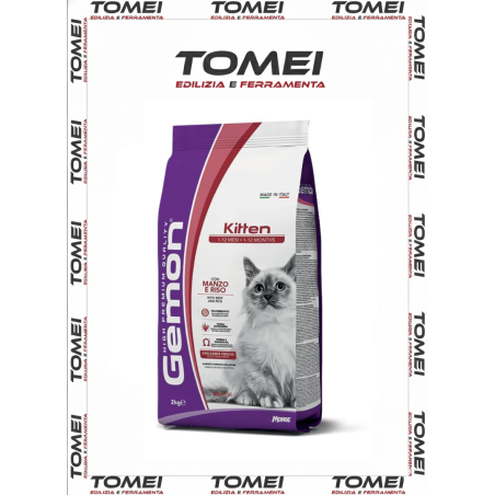 GEMON Kitten Manzo e Risocibo secco per gatti 2 kg MONGE alimento completo