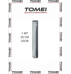 Tubo Canna Fumaria 1mt-50cm-25 cm Diametro 100 mm Acciaio Inox 316 Monoparete