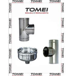 Raccordo a T 90° monoparete tubo in acciaio inox per canna fumaria pellet stufe
