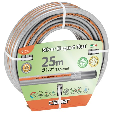 Claber silver elegant plus tubo retinato da 1/2 25 m cod. 9124 tubo da giardino