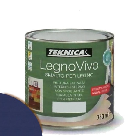 TEKNICA legno vivo smalto all'acqua per legno 750ml in gel vari colori