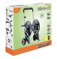 CLABER 8977 avvolgitubo silver all in alluminio carrello capacita max 60 metri
