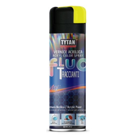 Vernice Spray Tracciante 500ml Bomboletta giallo fluo TYTAN rapida essiccazione