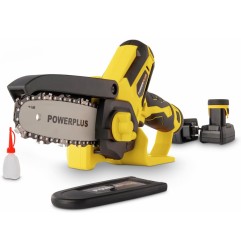 Powerplus POWXG1045-12V mini motosega con 2 batteria e caricabatterie Lama 100mm