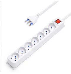 Multipresa Ciabatta Elettrica 7 Prese Universali ITA 10/16A Schuko 1,5 M Aigo