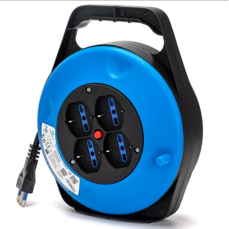 Aigostar Prolunga Elettrica con Avvolgicavo 8 mt 4 Prese Polivalenti 3G1,5mm²