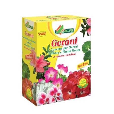 AL.FE Concime per Gerani e Piante fiorite nutre Fino a 4 Mesi 1 kg