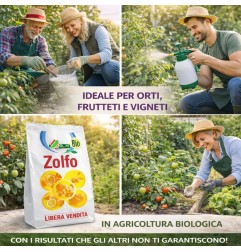 Zolfo In Polvere 1 Kg Per Orto 92% Consentito In Agricoltura Biologica AL.FE