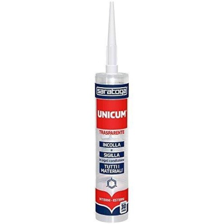 Adesivo siggilante saratoga unicum Trasparente 300 gr e bianco 460gr forte presa