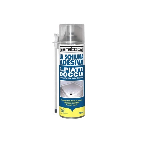 SARATOGA SCHIUMA POLIURETANICA A BASSA ESPANSIONE PER PIATTI DOCCIA DA 500 ML