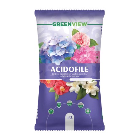 Greenview Terriccio specifico per acidofile 45lt Con aggiunta di lapillo e npk