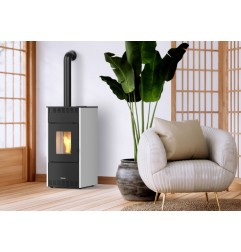 Stufa a pellet 10,2 kW Rhea 10s Schuster Unical Riscaldamento casa ufficio Nera