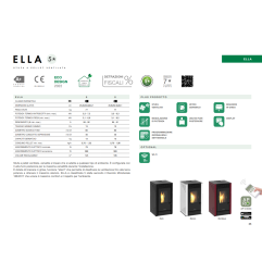 Stufa a pellet 8,5kW Ella 8 Schuster Unical Riscaldamento casa ufficio bordeaux