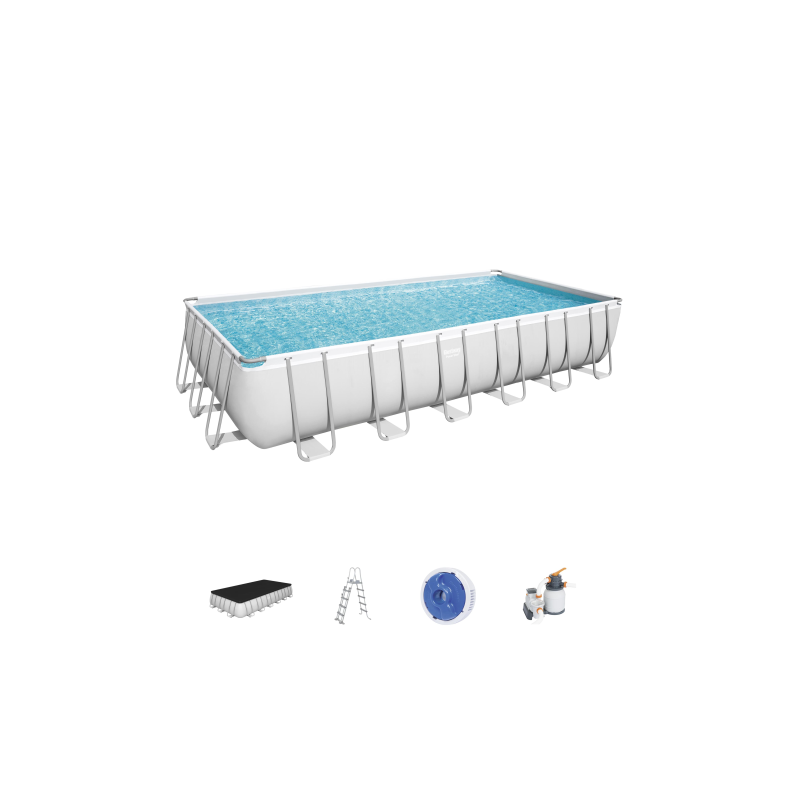 PISCINA FUORI TERRA BESTWAY POWER STEEL FRAME RETTANGOLARE CM.732X366X132 56475 PISCINA FUORI TERRA BESTWAY POWER STEEL FRAME RETTANGOLARE CM.732X366X132 56475