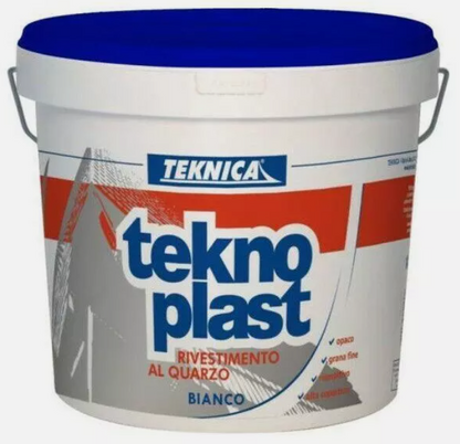 Teknica TEKNOPLAST QUARZO fino pittura esterno idrorepellente bianca 4 / 14 lt
