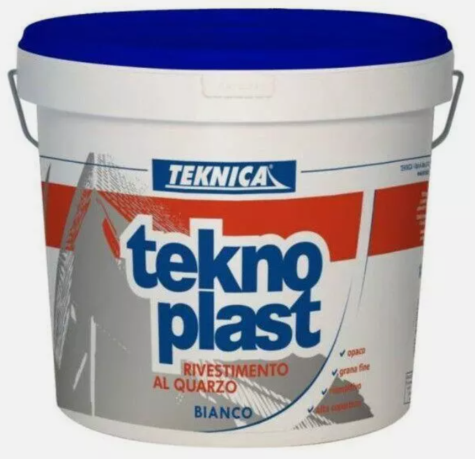 Teknica TEKNOPLAST QUARZO fino pittura esterno idrorepellente bianca 4 / 14 lt