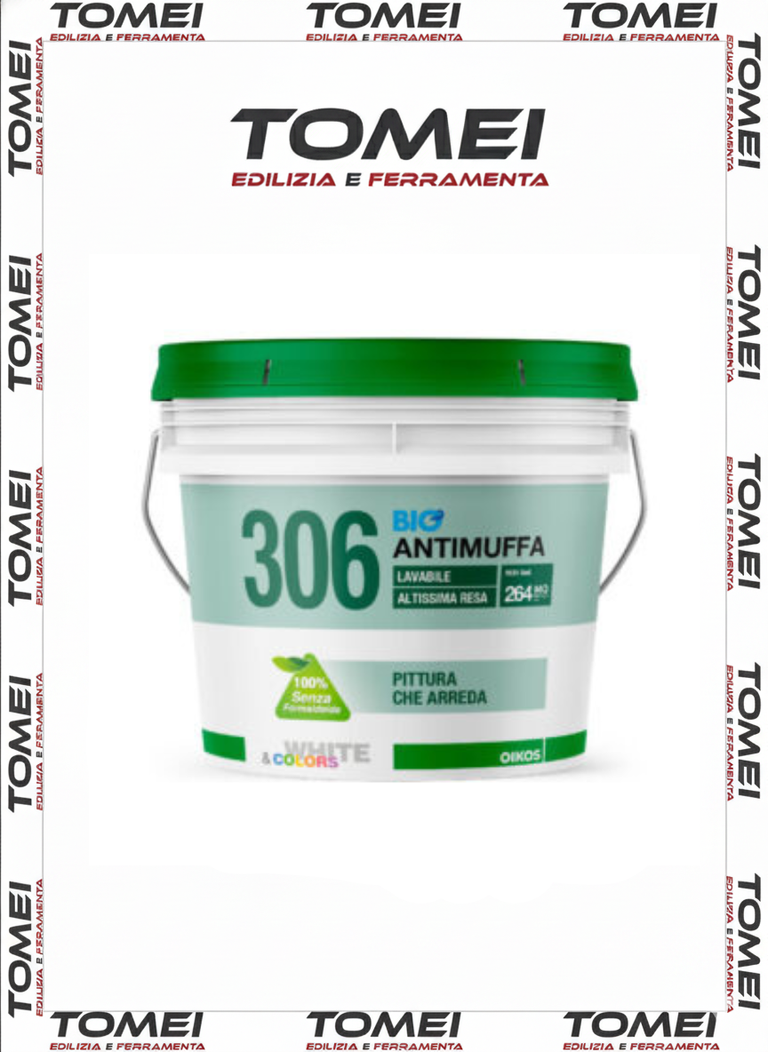 Oikos Pittura Antimuffa per interni Sanitizzante Lavabile Alta resa 306 4-12 LT