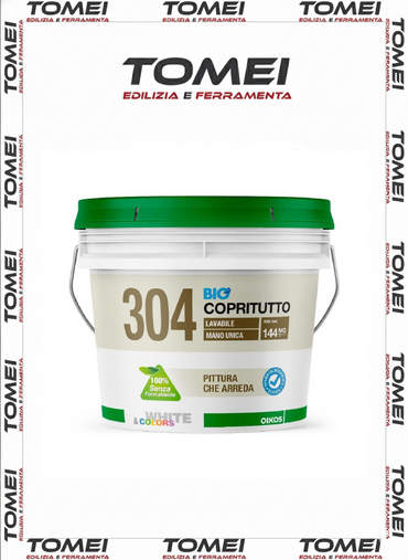 Oikos Pittura per interni 304 BioCopritutto Lavabile Bianca Mano Unica Ecologica