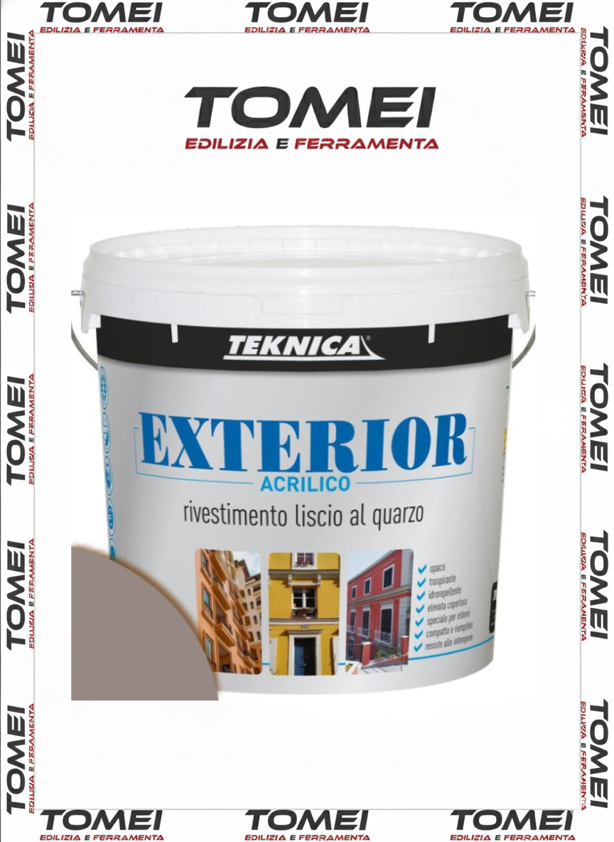 Pittura al Quarzo Teknica EXTERIOR - Rivestimento Protettivo 14LT colorato