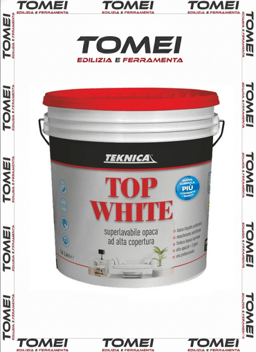Idropittura TOPWHITE Teknica Superlavabile Bianco Assoluto Alta Resa 4-14 LT