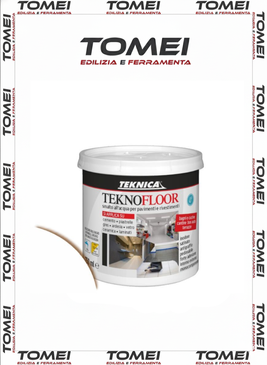 TEKNICA SMALTO ALL'ACQUA PER PAVIMENTI E PIASTRELLE VARI COLORI 0,750-2,5 LT