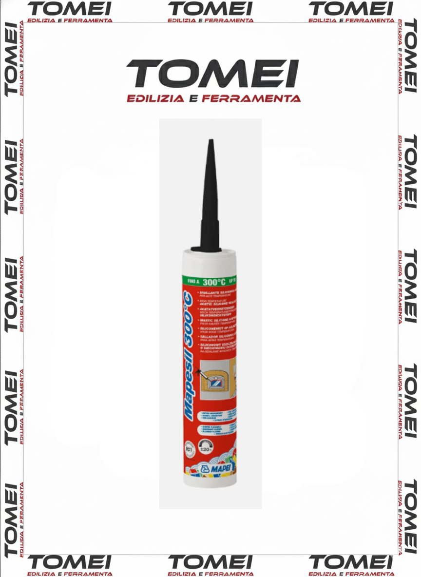 MAPEI MAPESIL 300°C SIGILLANTE SILICONICO ACETICO NERO 300 ML PER ALTE TEMPER