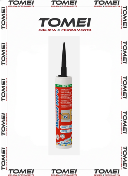 MAPEI MAPESIL 300°C SIGILLANTE SILICONICO ACETICO NERO 300 ML PER ALTE TEMPER