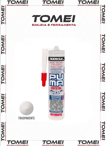 Teknica Adesivo Sigillante Puma Crystal Antimuffa Ottima resistenza 280 ML