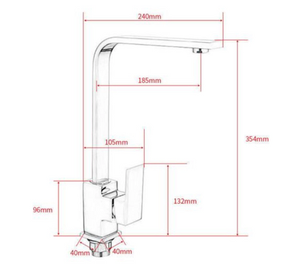 Rubinetto MISCELATORE Singapore per lavello/lavabo cucina, alto Cilvani GIREVOLE