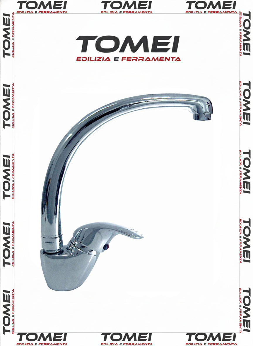MISCELATORE RUBINETTO CROMO CANNA A P CARTUCCIA 40 MM CON ACCESSORI PER IL MONTA
