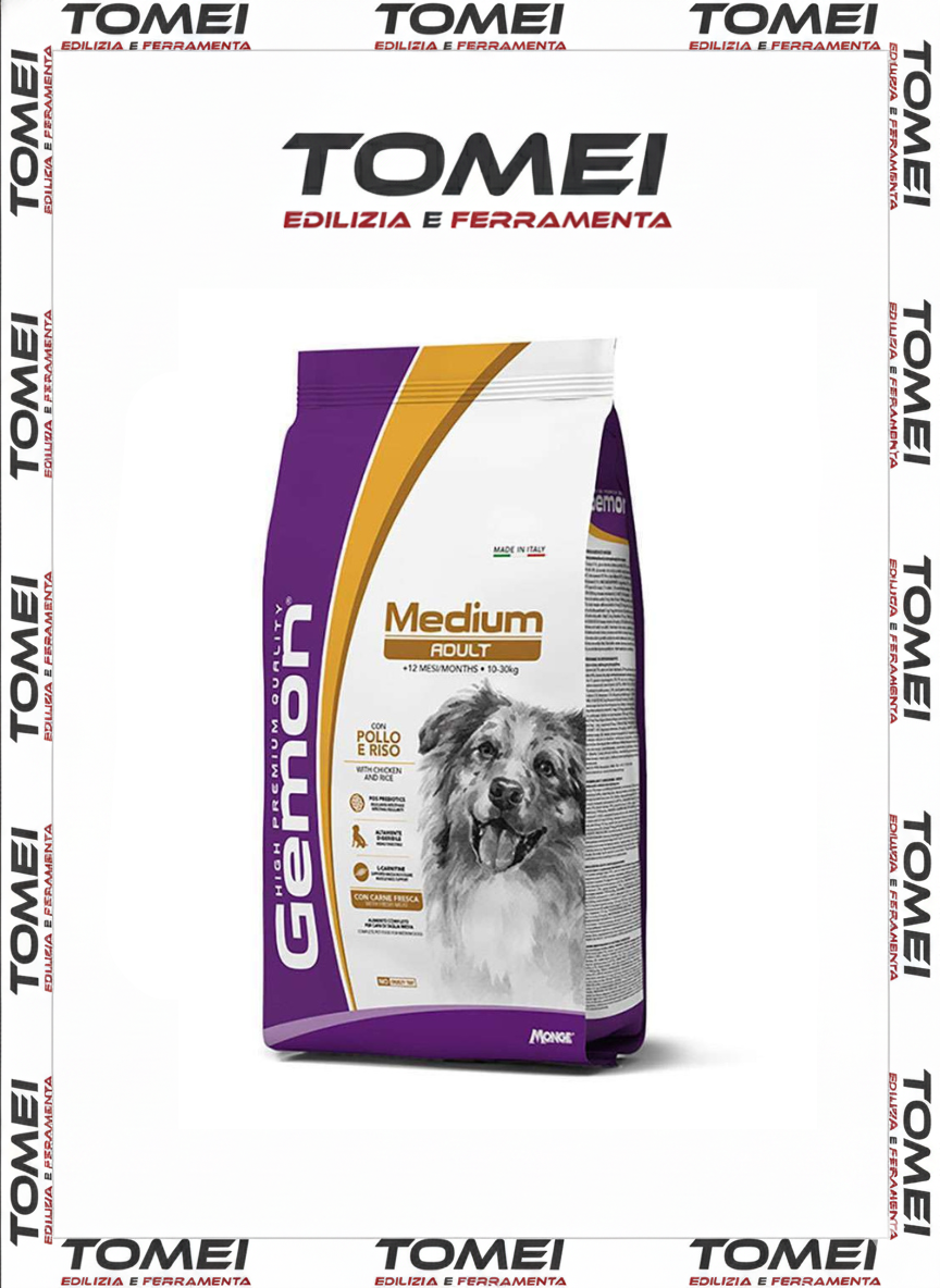 Monge Gemon Medium Adult pollo e riso 15 kg - 1 / 2 / 3 sacchi crocchette x cane