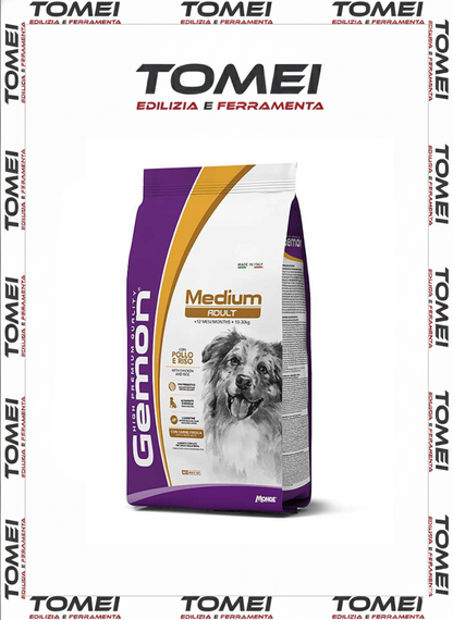 Monge Gemon Medium Adult pollo e riso 15 kg - 1 / 2 / 3 sacchi crocchette x cane